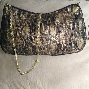 Genuine leather phyton print bag